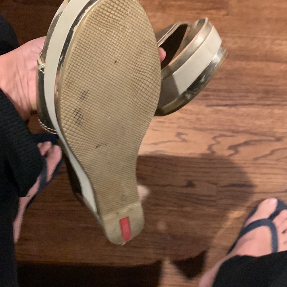 Gold Prada slip on wedges size 38 - Picture 7 of 12